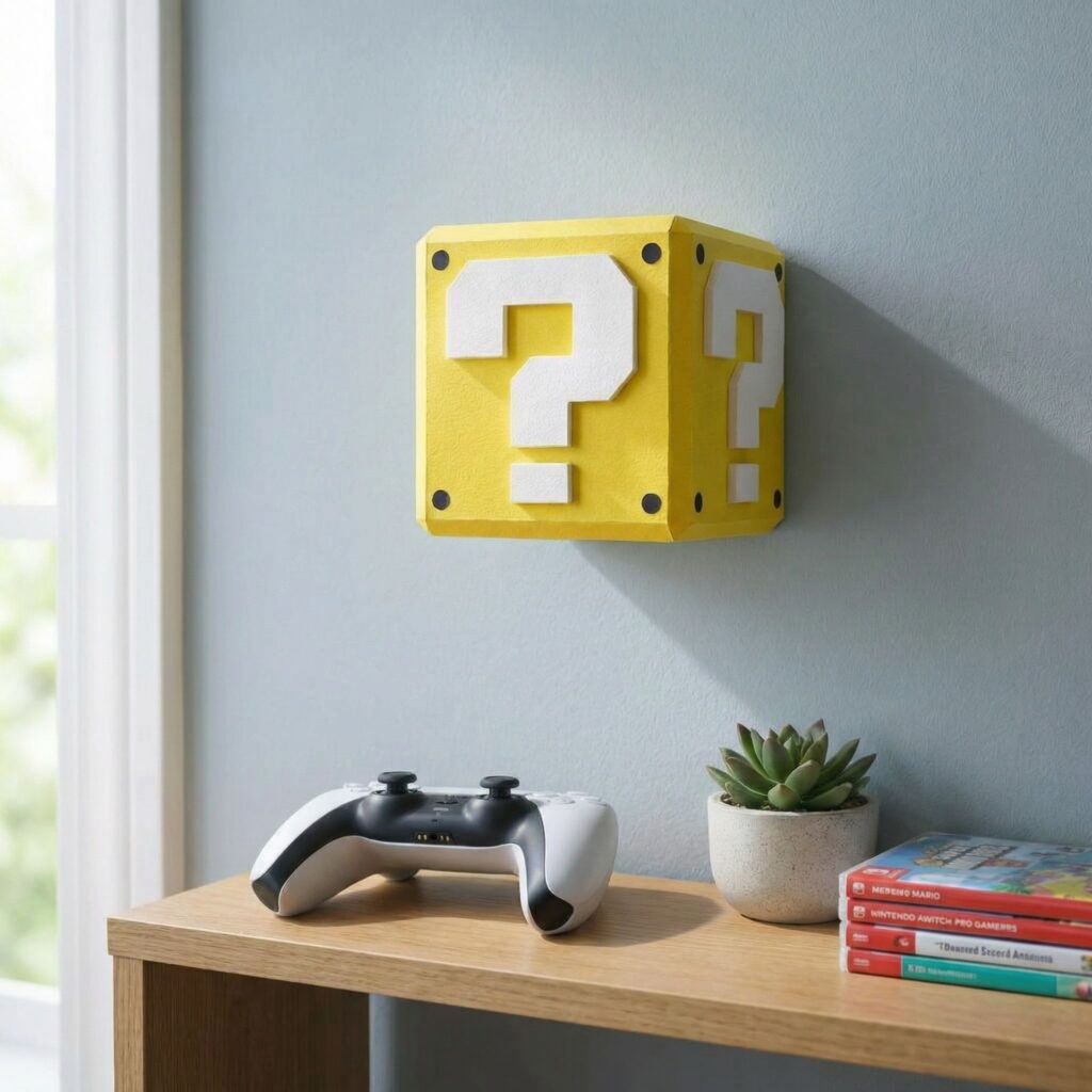 Blocs rétro gaming de Mario en papercraft 3D