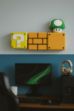 Blocs rétro gaming de Mario en papercraft 3D