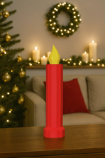 Bougie de Noël rouge et verte en Papercraft 3D