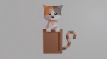 Cadre photo d'un chat en papercraft 3D