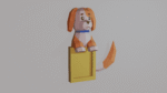 Cadre photo d'un chien en papercraft 3D