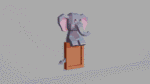 Cadre photo d'un éléphant en papercraft 3D