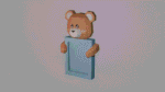 Cadre photo d'un ourson en papercraft 3D