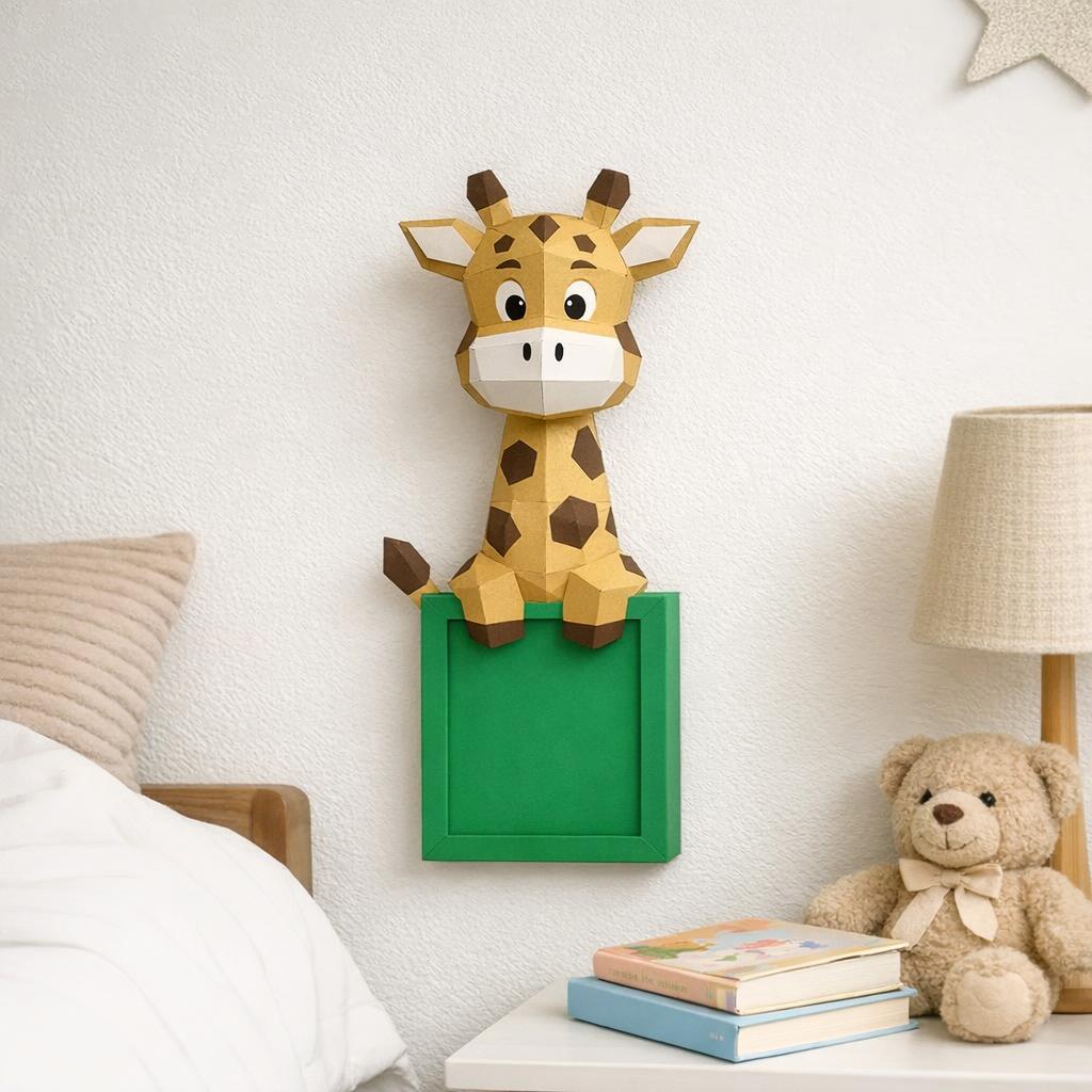 Cadre photo giraffe en papercraft 3D