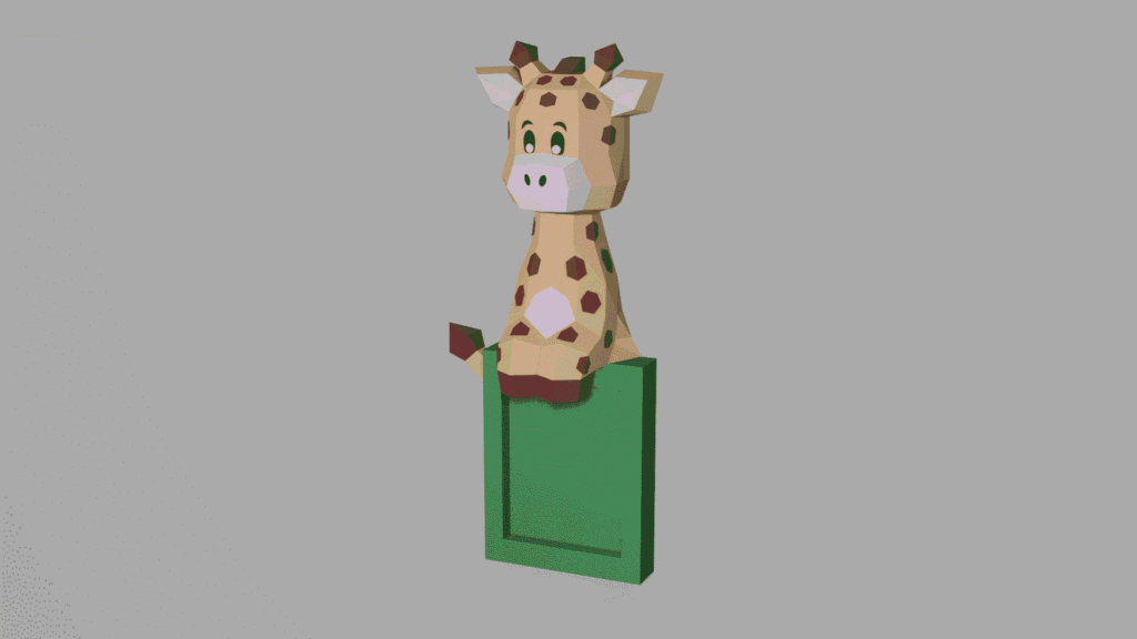 Cadre photo giraffe en papercraft 3D