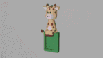 Cadre photo giraffe en papercraft 3D