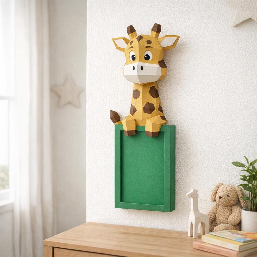 Cadre photo giraffe en papercraft 3D
