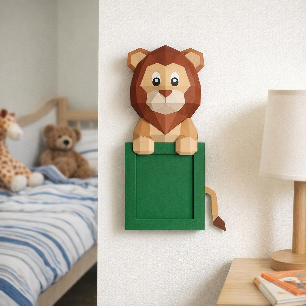 Cadre photo lion en papercraft 3D