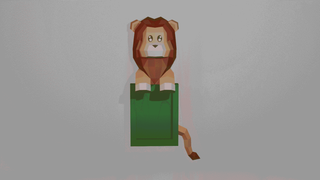 Cadre photo lion en papercraft 3D