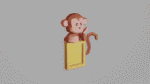Cadre photo singe en papercraft 3D