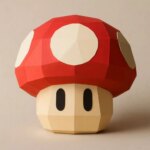 Champignon de Mario en papercraft 3D