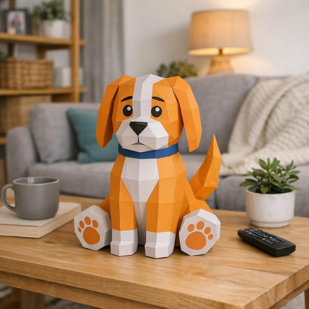 Chiot en papercraft 3D