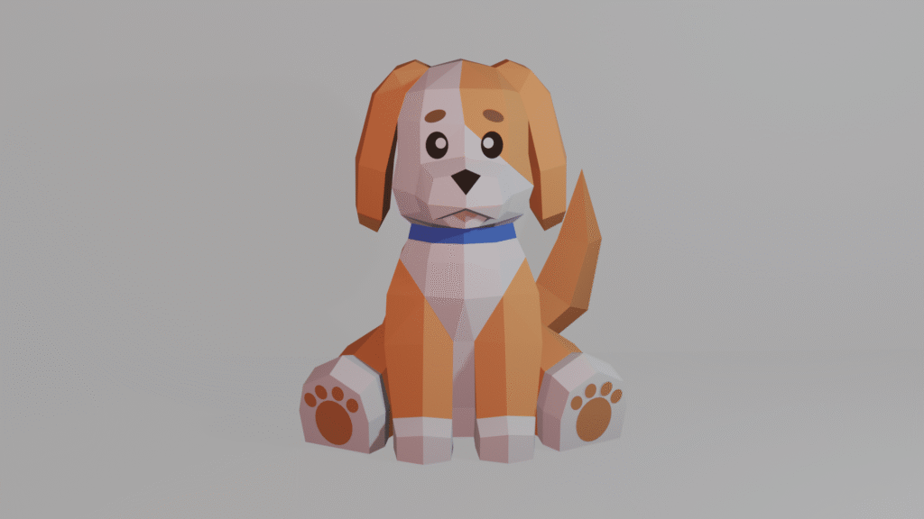 Chiot en papercraft 3D