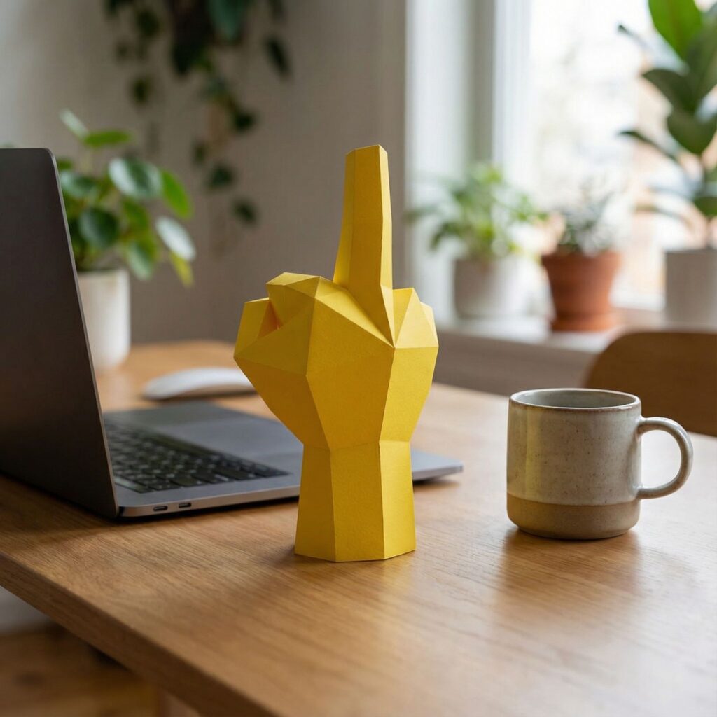 Doigt d'honneur en papercraft 3D