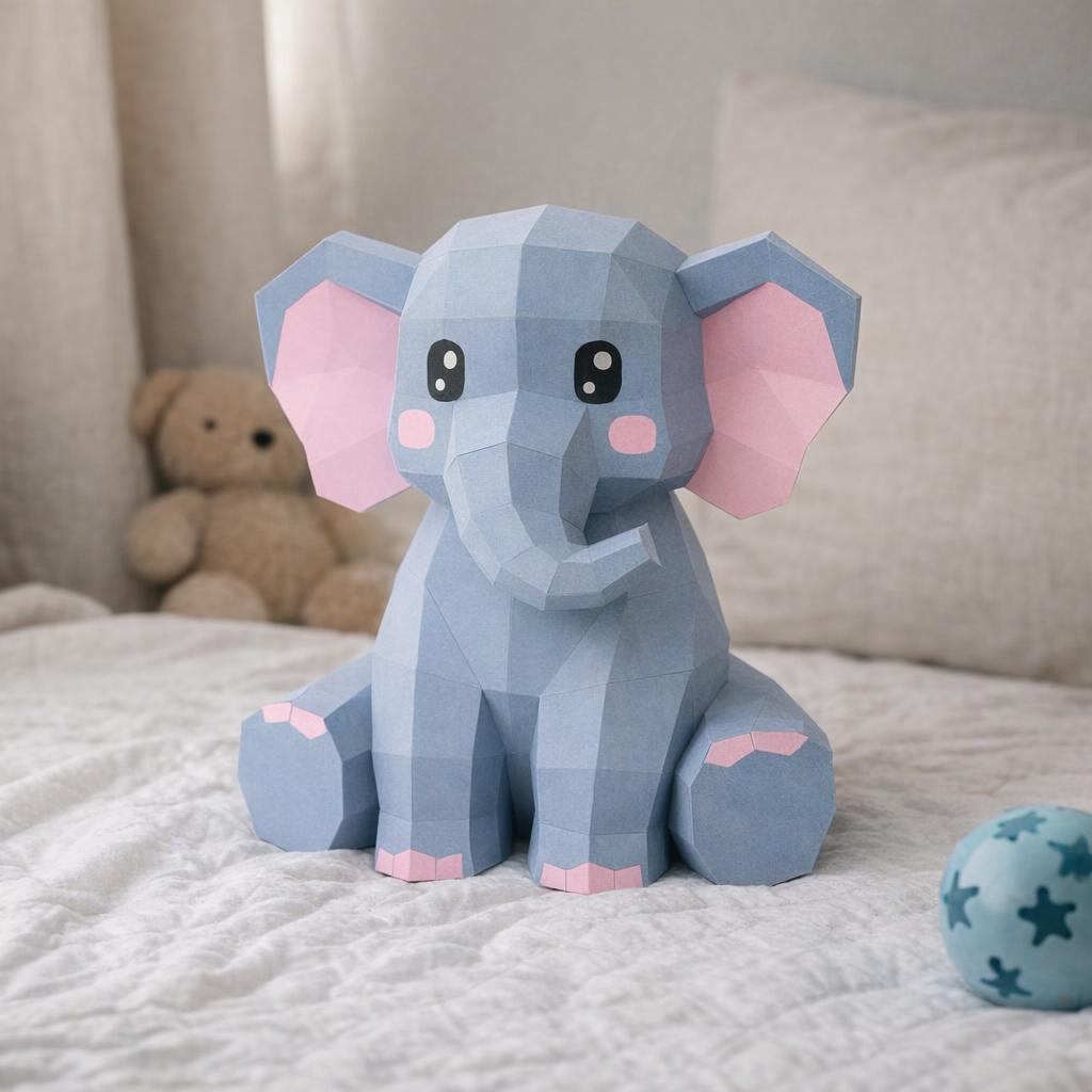 Éléphant en papercraft 3D