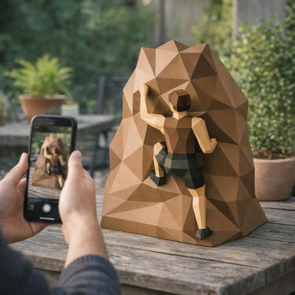 Cadre de handball mural en papercraft 3D