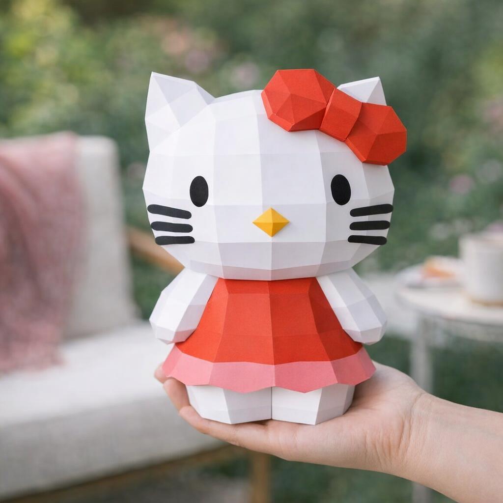Hello Kitty en Papercraft 3D