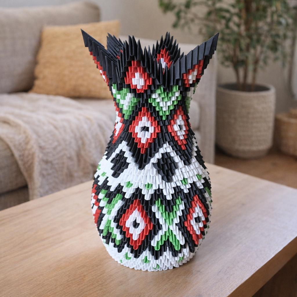 Kit d'origami 3D de vase Inca
