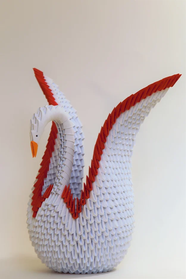 Kit d'origami 3D Vase cygne