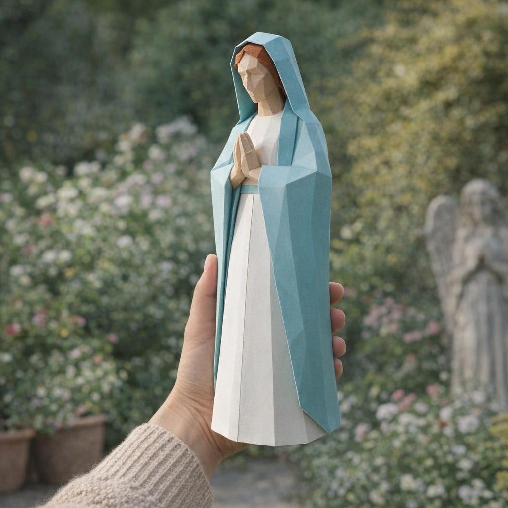 La Vierge Marie – Statue papercraft 3D, douceur et sérénité