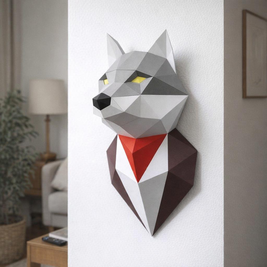 Loup en papercraft 3D