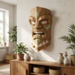 Masque totem africain couleur marron