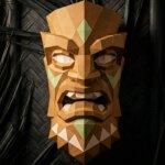 Masque totem africain couleur marron