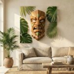 Masque totem africain couleur marron