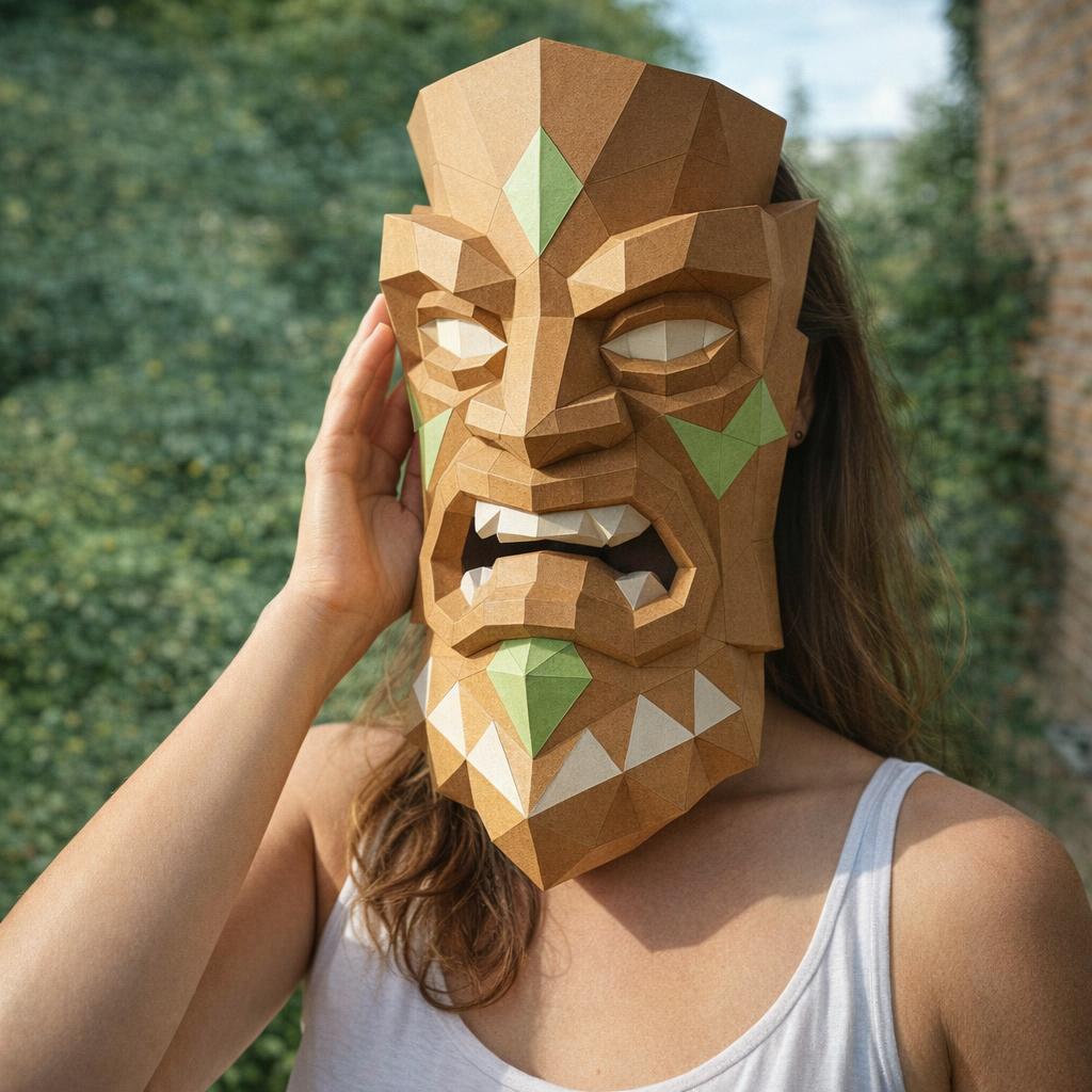 Masque totem africain couleur marron