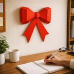 Noeud rouge mural en papercraft 3D