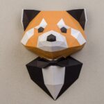 Panda roux en costume papercraft 3D