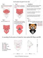 Panda roux en costume papercraft 3D