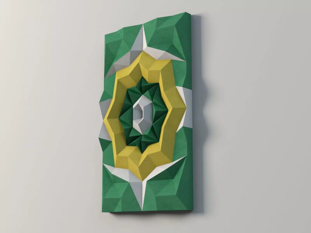 Panneau mural géométrique en papercraft 3D