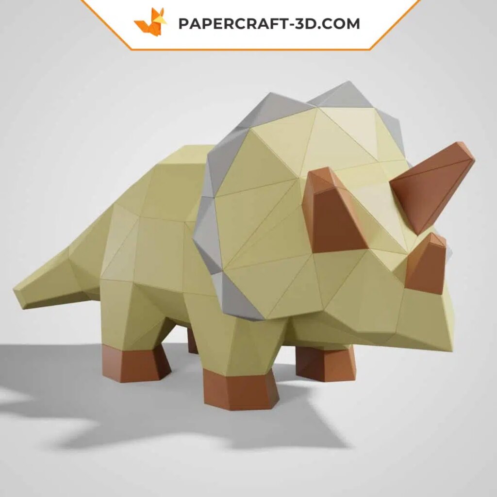 Papercraft bébé Triceratops en 3D