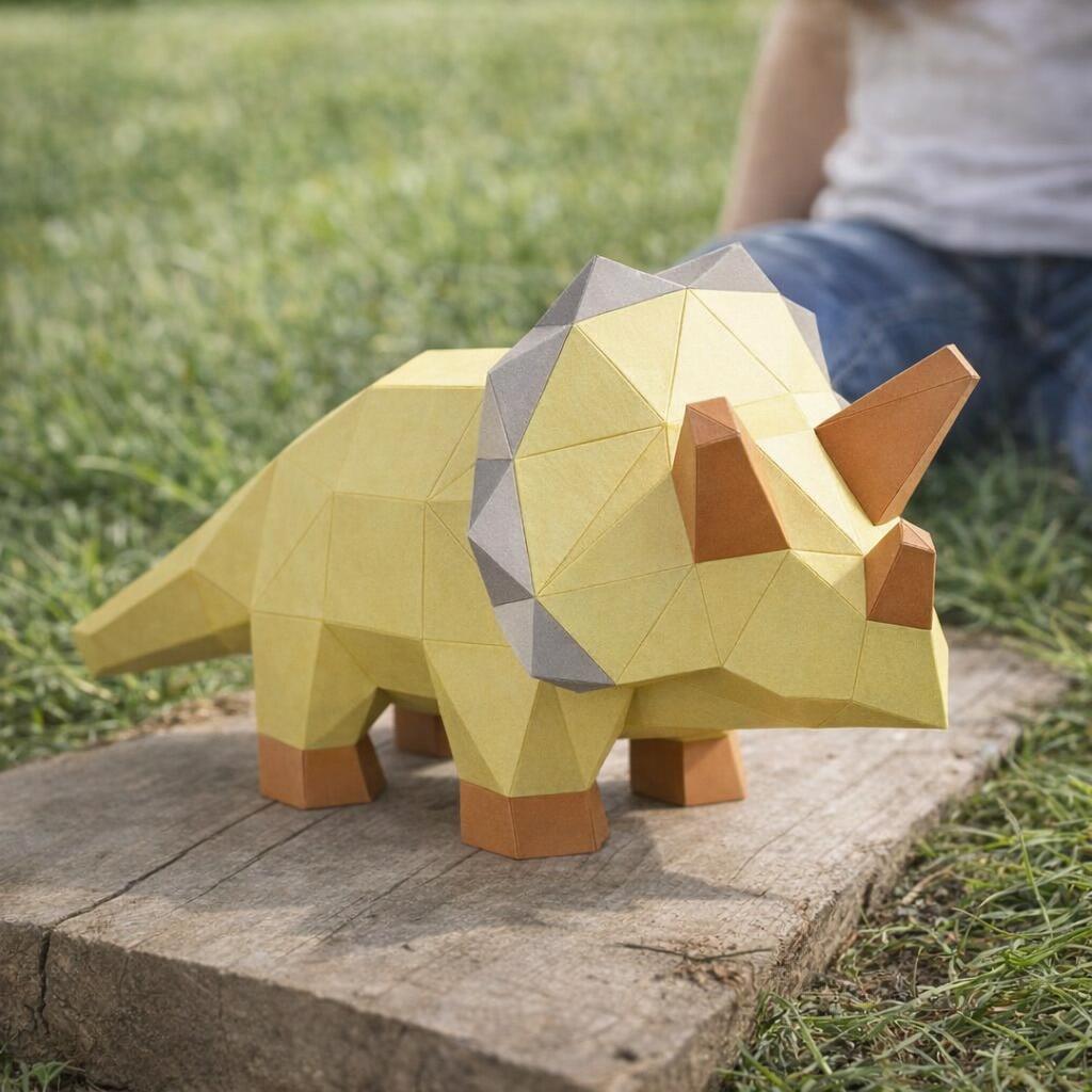 Papercraft bébé Triceratops en 3D