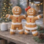 Papercraft bonhomme et femme en pain d'épice en 3D