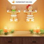 Papercraft bonhomme et femme en pain d'épice en 3D