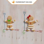 Papercraft bonhomme et femme en pain d'épice en 3D
