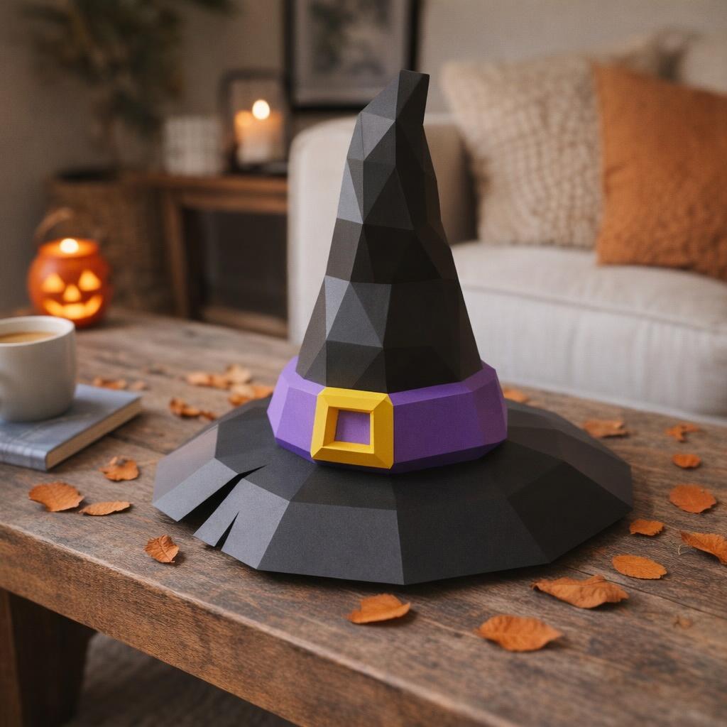 Papercraft chapeau de sorcière pour Halloween en 3D