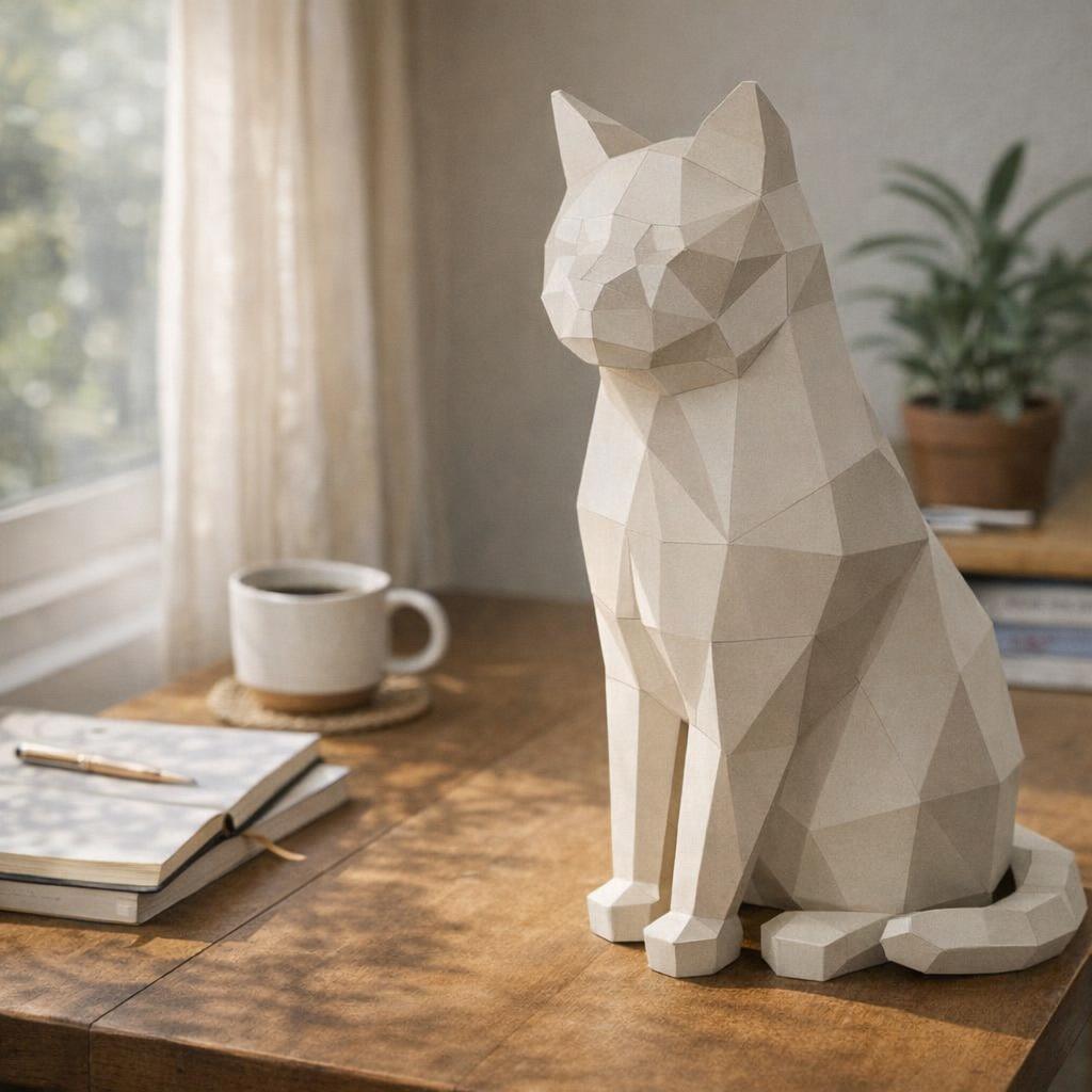 Papercraft chat en 3D