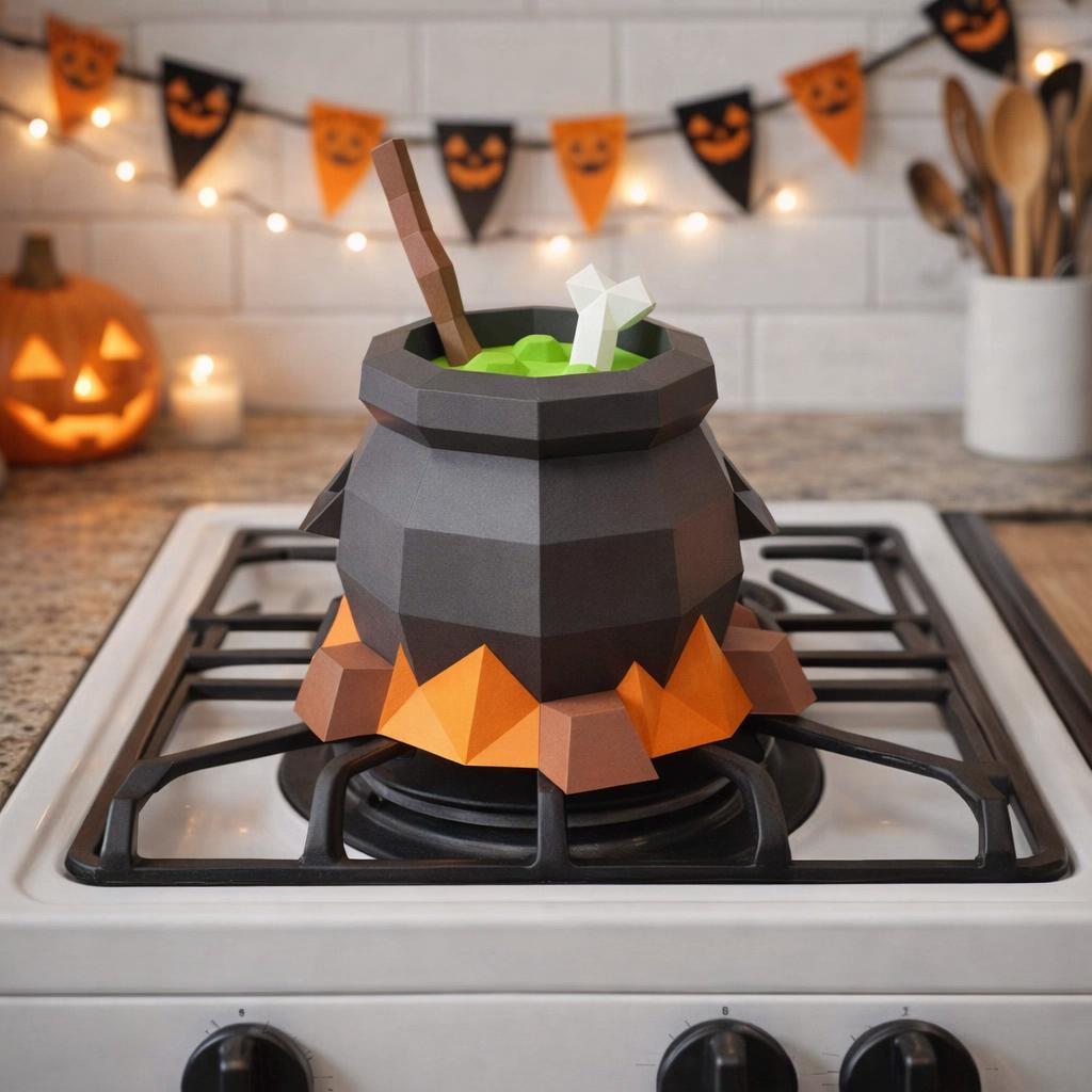 Papercraft chaudron de sorcière en 3D
