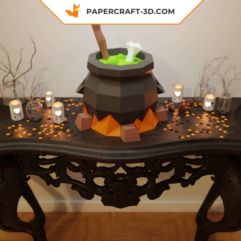 Papercraft chaudron de sorcière en 3D
