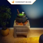 Papercraft chaudron de sorcière en 3D