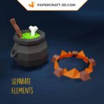 Papercraft chaudron de sorcière en 3D