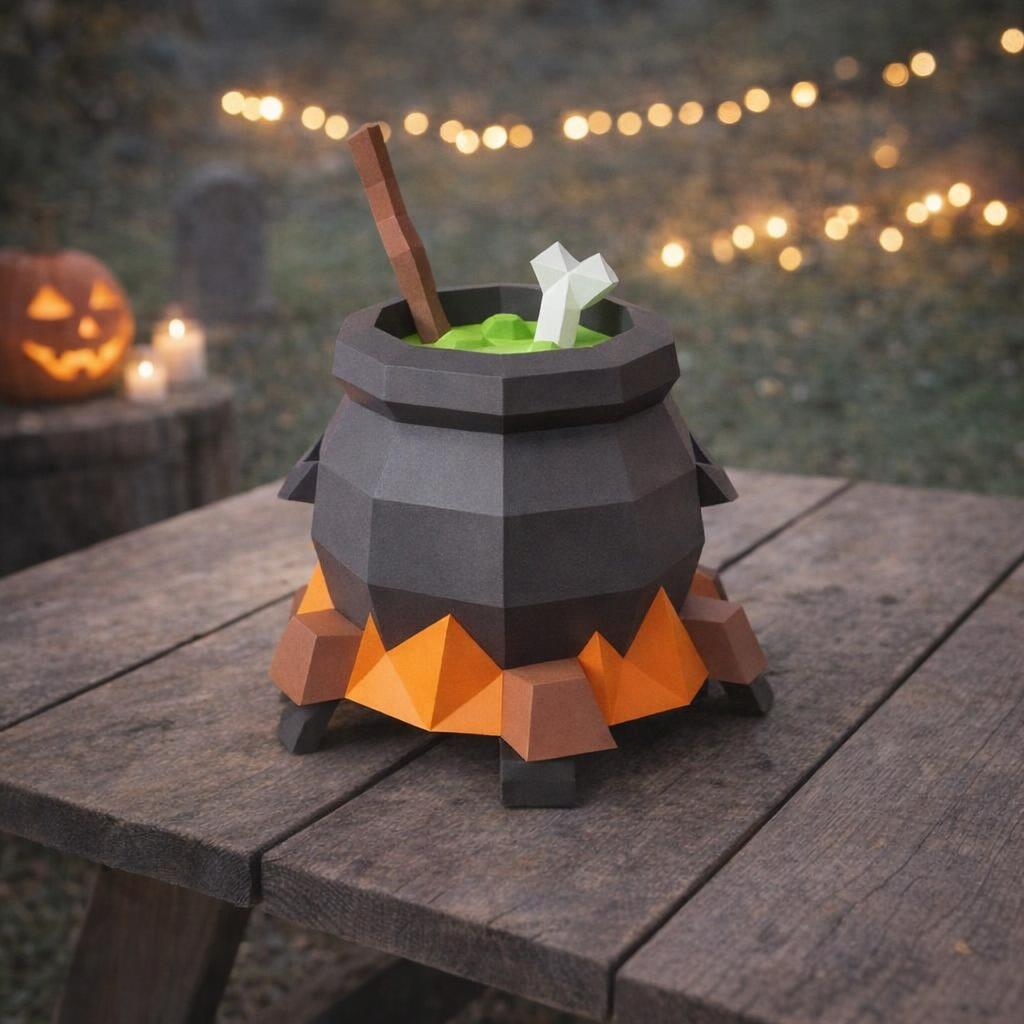 Papercraft chaudron de sorcière en 3D
