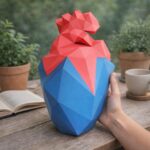 Papercraft cœur en glace 3D