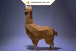 Papercraft d'alpaga lama en 3D