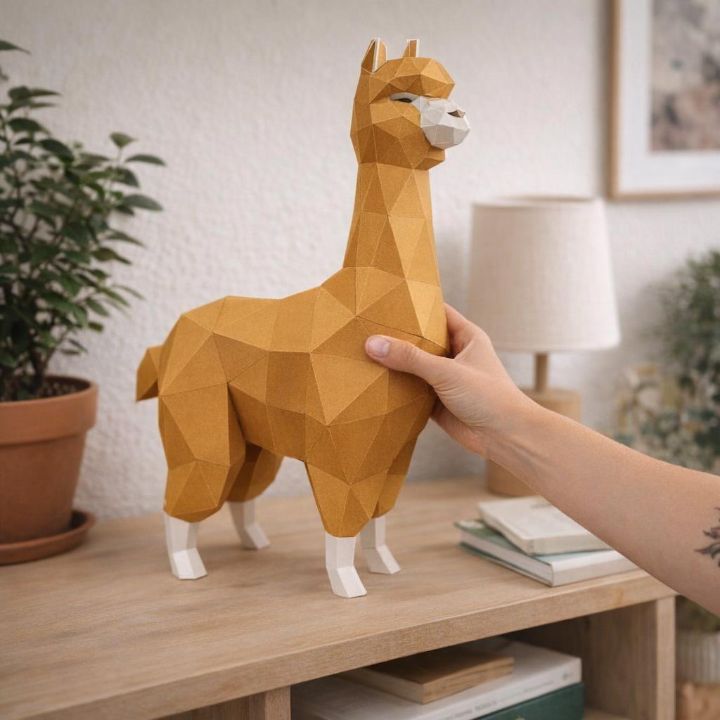 Papercraft d'alpaga lama en 3D