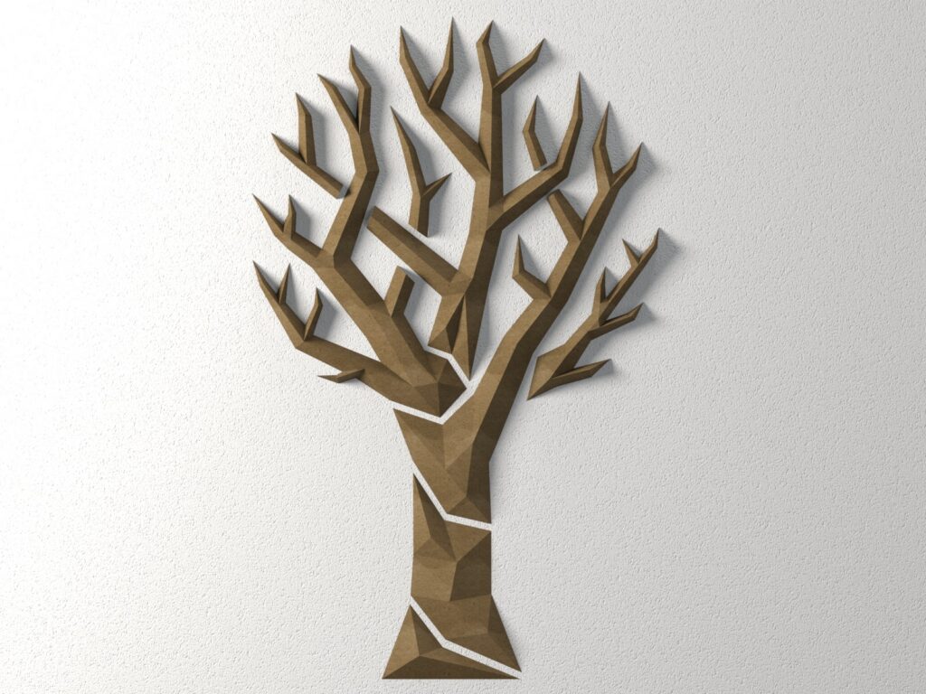 Papercraft d'arbre murale simpliste en 3D