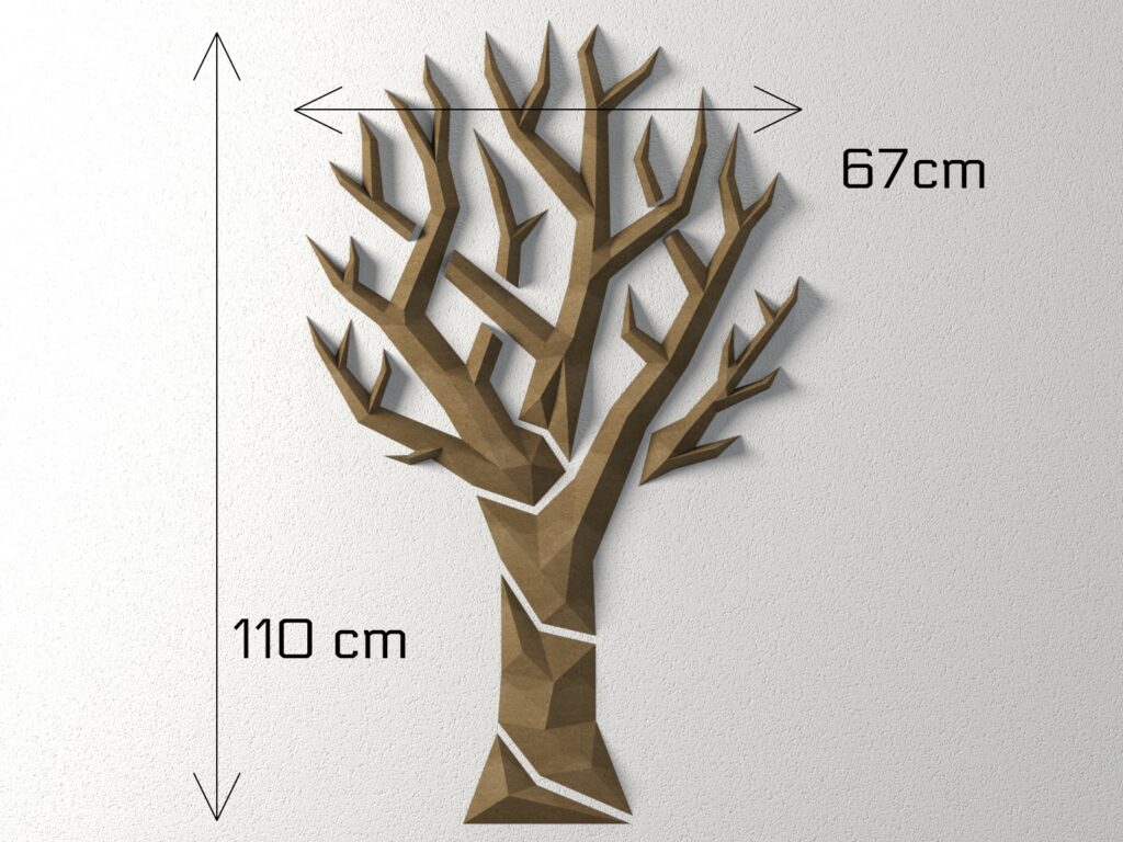 Papercraft d'arbre murale simpliste en 3D